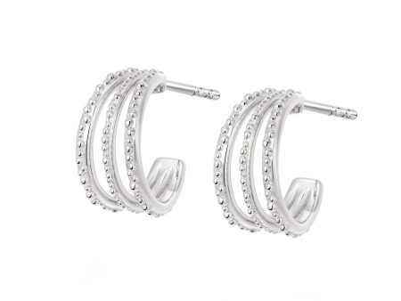 Triple Huggie Hoop Earrings Sterling Silver Discount