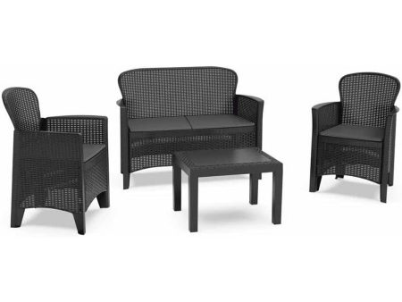 Garden furniture IPAE Progarden Jungle jun06can Anthracite (4 Pieces) Online now