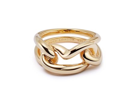 Polly Sayer Large Knot Chain Ring 18ct Gold Plate Discount