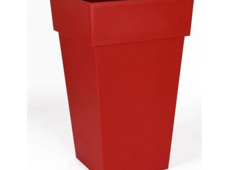 Plant pot EDA Tuscan Squared Red polypropylene (39 x 39 x 65 cm) For Discount