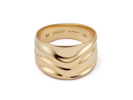 Polly Sayer Chunky Tidal Ring 18ct Gold Plate Online Sale