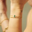 Beloved Green Onyx Baguette Bracelet 18ct Gold Plate Cheap