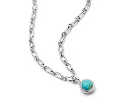 Turquoise Chunky Healing Stone Necklace Sterling Silver For Cheap