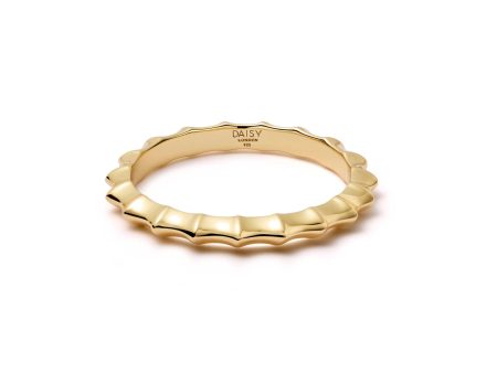 Organic Ridge Band Ring 18ct Gold Plate For Cheap