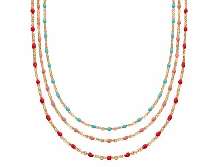 A Piece Of The Rainbow Beaded Layering Set 18ct Gold Plate Fashion