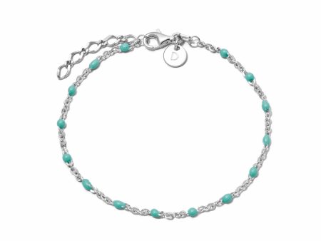 Treasures Turquoise Beaded Bracelet Sterling Silver Discount