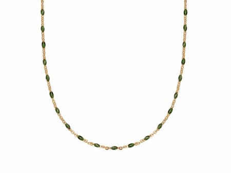 Treasures Green Beaded Necklace 18ct Gold Plate Online