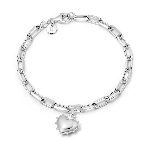 Shrimps Heart Charm Bracelet Sterling Silver Online Sale