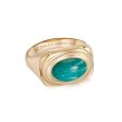 Amazonite Bold Ring 18ct Gold Plate Hot on Sale