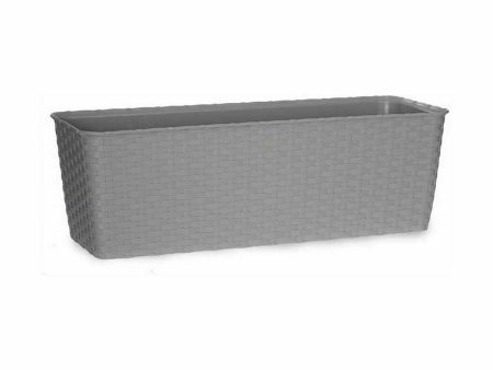 Planter Stefanplast Grey Plastic 18 x 16 x 49 cm (12 Units) Hot on Sale