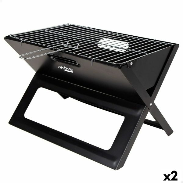 Barbecue Portable Aktive Black Steel Iron 45 x 30 x 29 cm For Sale