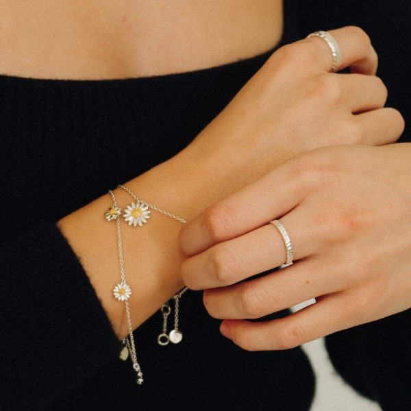 Three English Daisy Drop Chain Bracelet Online now