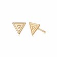 Artisan Stamped Stud Earrings 18ct Gold Plate Hot on Sale