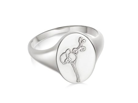 Orchid Signet Ring Sterling Silver Supply