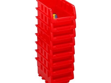 Set of Stackable Organising Boxes Kinzo Red 12 x 10 cm polypropylene (8 Units) For Sale