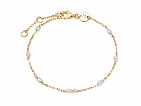 Seed Pearl Chain Bracelet 18ct Gold Plate Online now