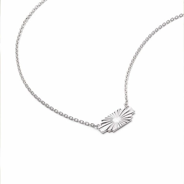 Estée Lalonde Mini Sunburst Shield Necklace Sterling Silver For Cheap