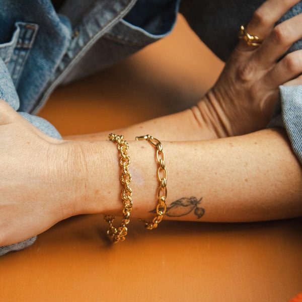 Polly Sayer Vintage Rope Chain Bracelet 18ct Gold Plate Online Sale