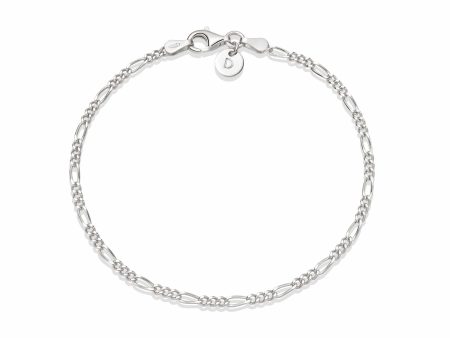 Thin Figaro Chain Bracelet Sterling Silver Online