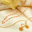 Treasures Coral Beaded Necklace 18ct Gold Plate on Sale