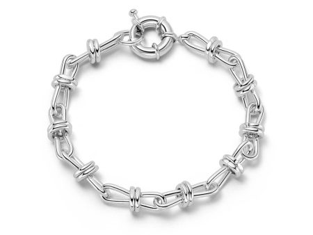 Polly Sayer Knot Chain Bracelet Silver Plate For Discount