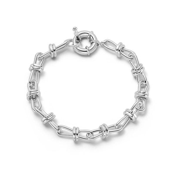 Polly Sayer Knot Chain Bracelet Silver Plate For Discount