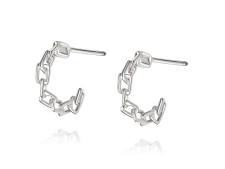 Chain Mini Hoop Earrings Sterling Silver Sale