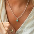 Turquoise Chunky Healing Stone Necklace Sterling Silver For Cheap