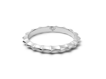 Organic Ridge Band Ring Sterling Silver Online Sale