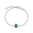 Beloved Green Onyx Baguette Bracelet Sterling Silver For Discount