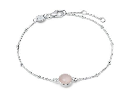 Rose Quartz Healing Stone Bobble Bracelet Sterling Silver Online Sale