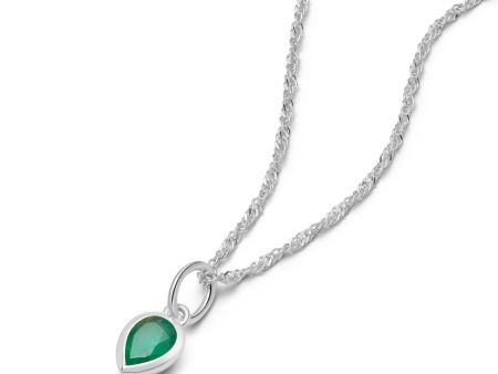 Emerald May Birthstone Charm Necklace Sterling Silver Supply