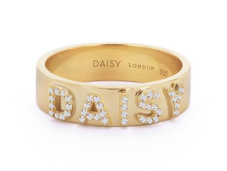 Personalised Crystal Ring 18ct Gold Plate Cheap