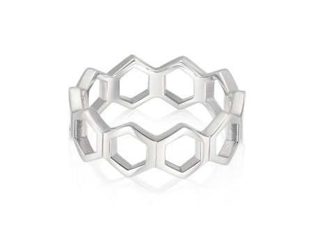 Open Hexagon Band Ring Sterling Silver Online Hot Sale