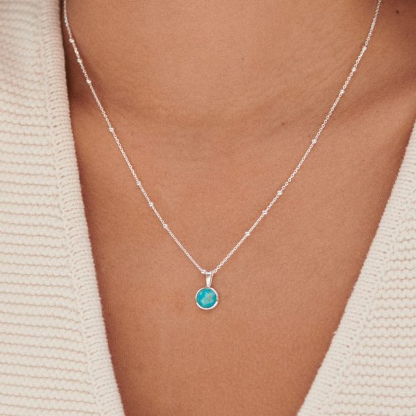 Turquoise Healing Stone Necklace Sterling Silver For Discount