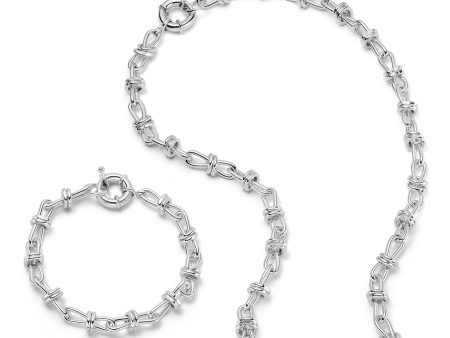 Polly Sayer Knot Chain Layering Set Silver Plate For Discount