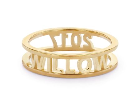 Personalised Ring 18ct Gold Plate Discount