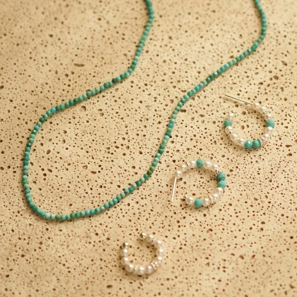 Turquoise Mini Beaded Necklace Hot on Sale