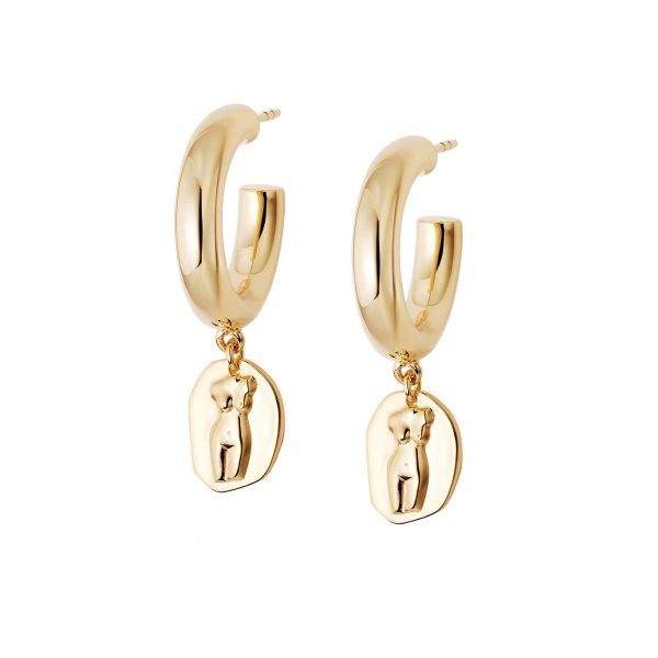 Athena Hoop Earrings 18ct Gold Plate For Discount