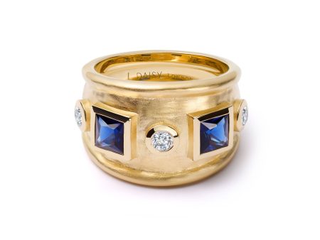 Chunky Stone Textured Ring 18ct Gold Plate Online Hot Sale