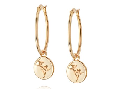 Bird Of Paradise Drop Earrings 18ct Gold Plate Cheap