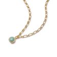 Amazonite Chunky Healing Stone Necklace 18ct Gold Plate Online