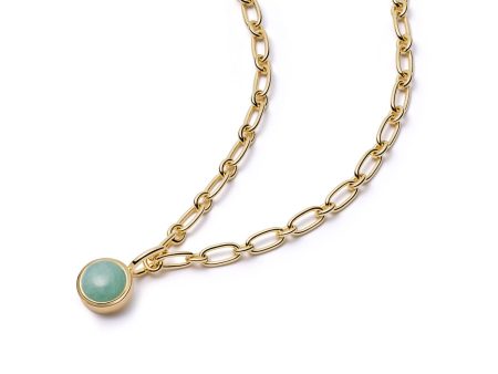 Amazonite Chunky Healing Stone Necklace 18ct Gold Plate Online