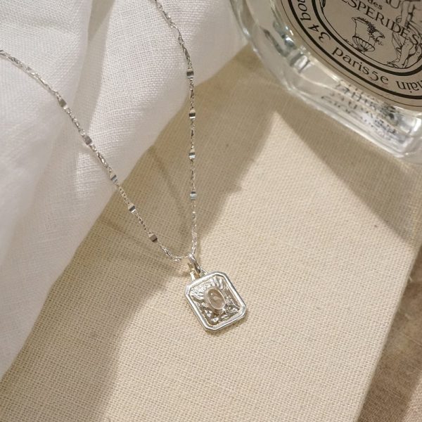 April White Topaz Birthstone Necklace Sterling Silver Online Sale