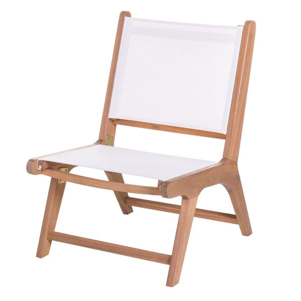 Garden chair Nina 50 x 64 x 75 cm White Acacia Online Hot Sale