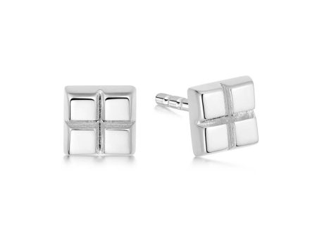 Cube Stud Earrings Sterling Silver Online