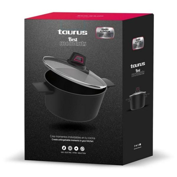 Casserole with Lid Taurus KCK4024 Black 4,5 L Online Hot Sale