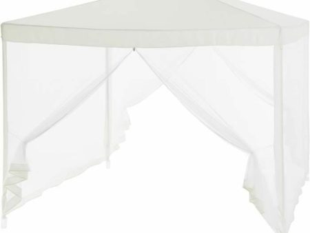 Gazebo 140 Steel 100 % polyester 3 x 3 m White For Cheap