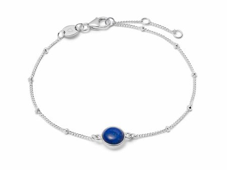 Lapis Healing Stone Bobble Bracelet Silver For Cheap