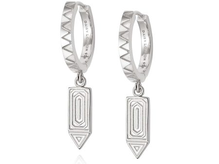 Artisan Drop Huggie Earrings Sterling Silver Hot on Sale